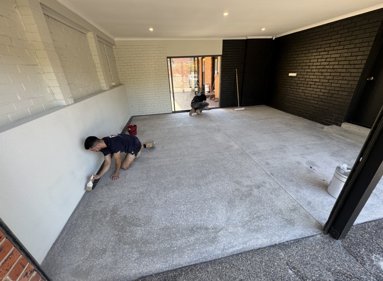 Melbourne concrete slab diamond ground back before coating by Concrete To Style